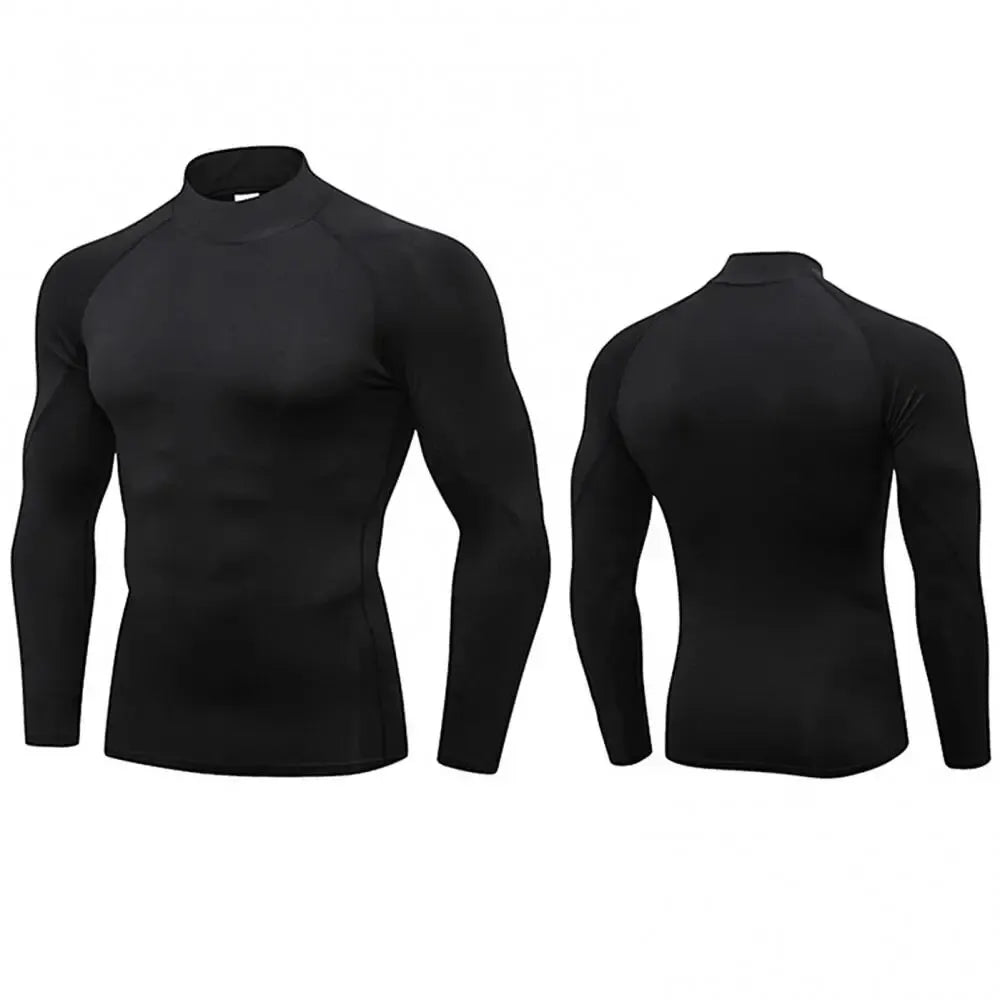 Men's Turtleneck Quick dry Long-Sleeved Compression Long Sleeved