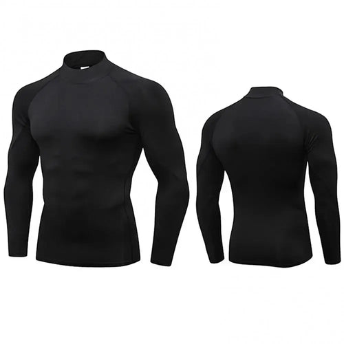 Men's Turtleneck Quick dry Long-Sleeved Compression Long Sleeved