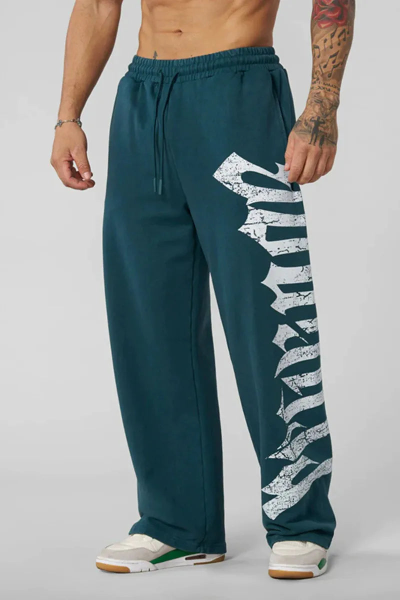 ALMASTRONG Men’s Anime Jogger Sweatpants – Wide-Leg Hip-Hop Street Style