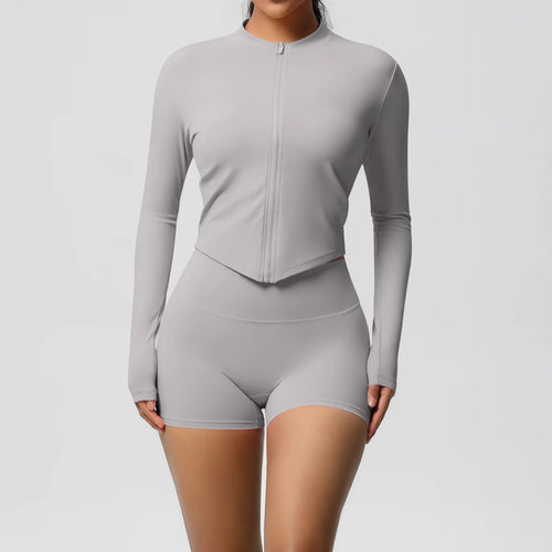 ALMASTRONG Women’s Yoga Set – Zipper Jacket & Hip-Lifting Leggings