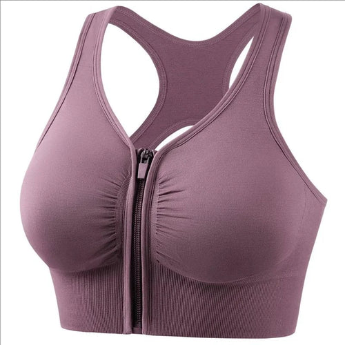 Women’s Front Zipper Sports Bra – Fitness Top