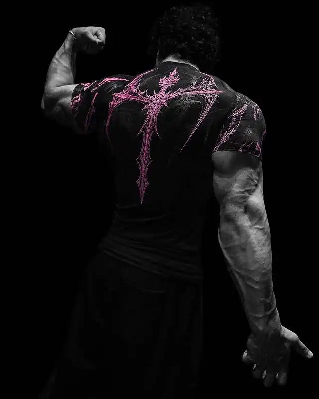 ALMASTRONG Men’s Gothic Gym T-shirt