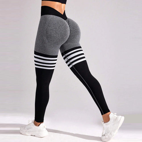 Women V Back Line Leggings Butt Lifting Gym Fitness Athletic Workout