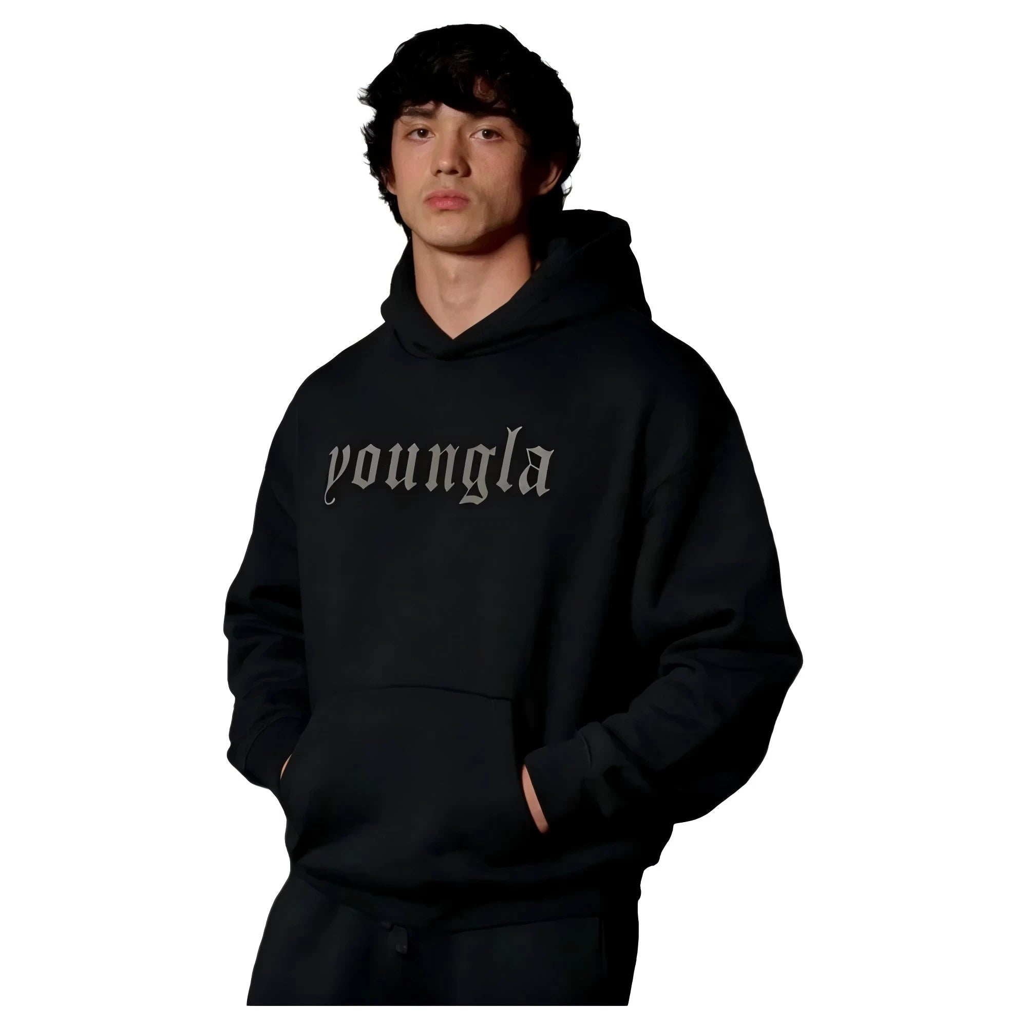 ALMASTRONG Men’s Oversized Hoodie – Autumn/Winter Printed Street Sweatshirt