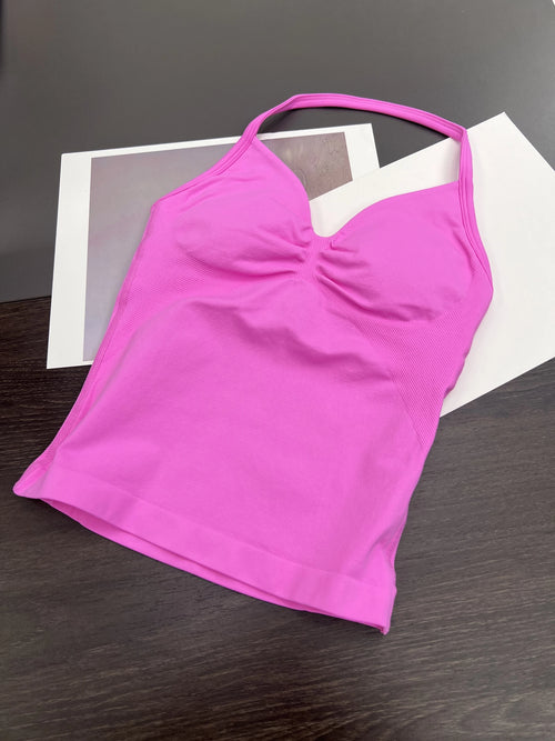 ALMASTRONG Women’s Seamless Longline Yoga Tank – Strappy Gym Top