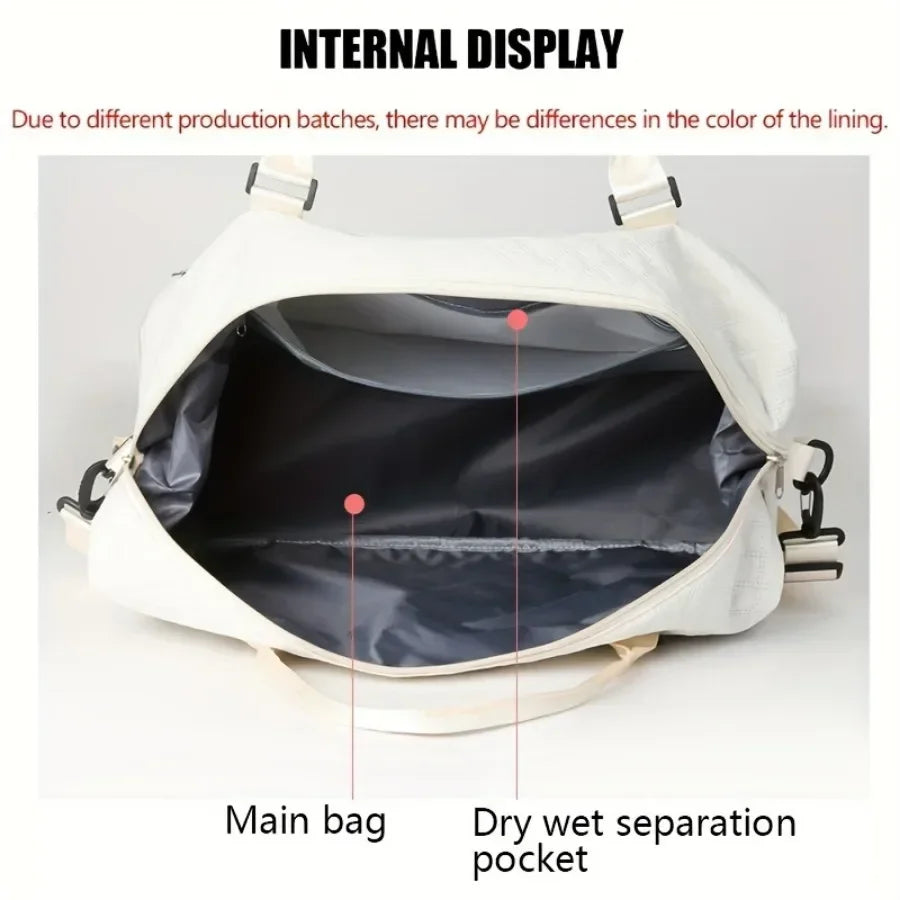 2pcs Set Large Capacity Travel Duffel Bag with Shoe Compartment and