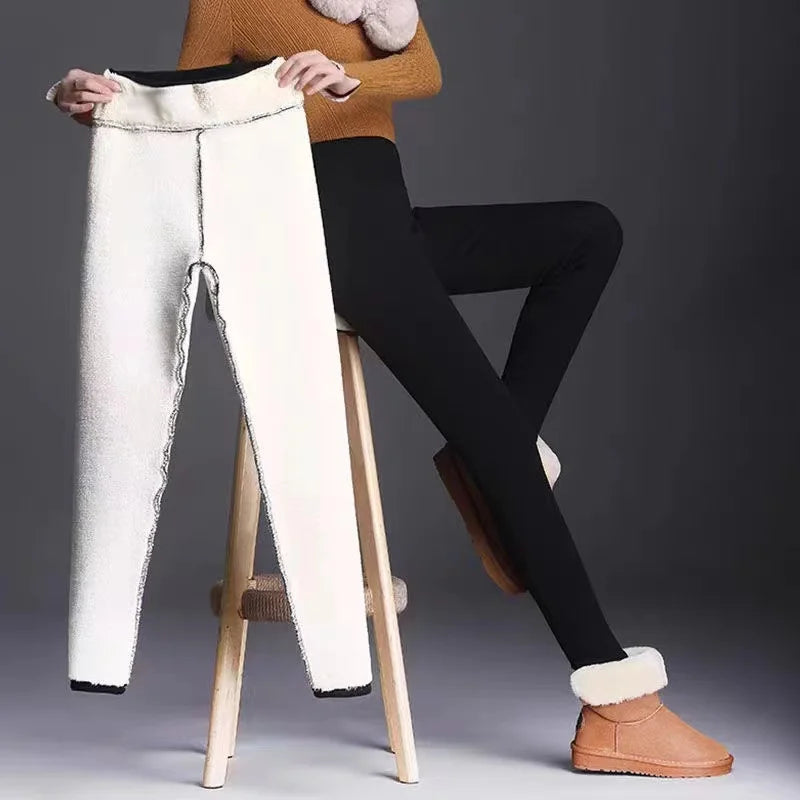 Ultra thick imitation lamb cashmere artificial velvet leggings winter