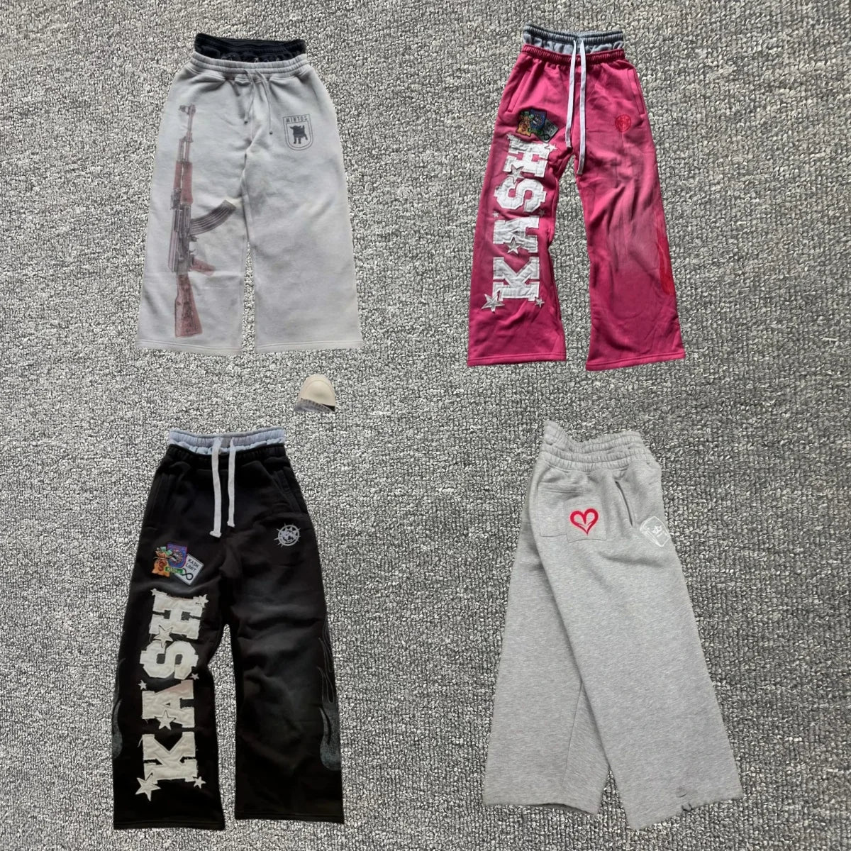 ALMASTRONG Unisex Gothic Embroidered Sweatpants