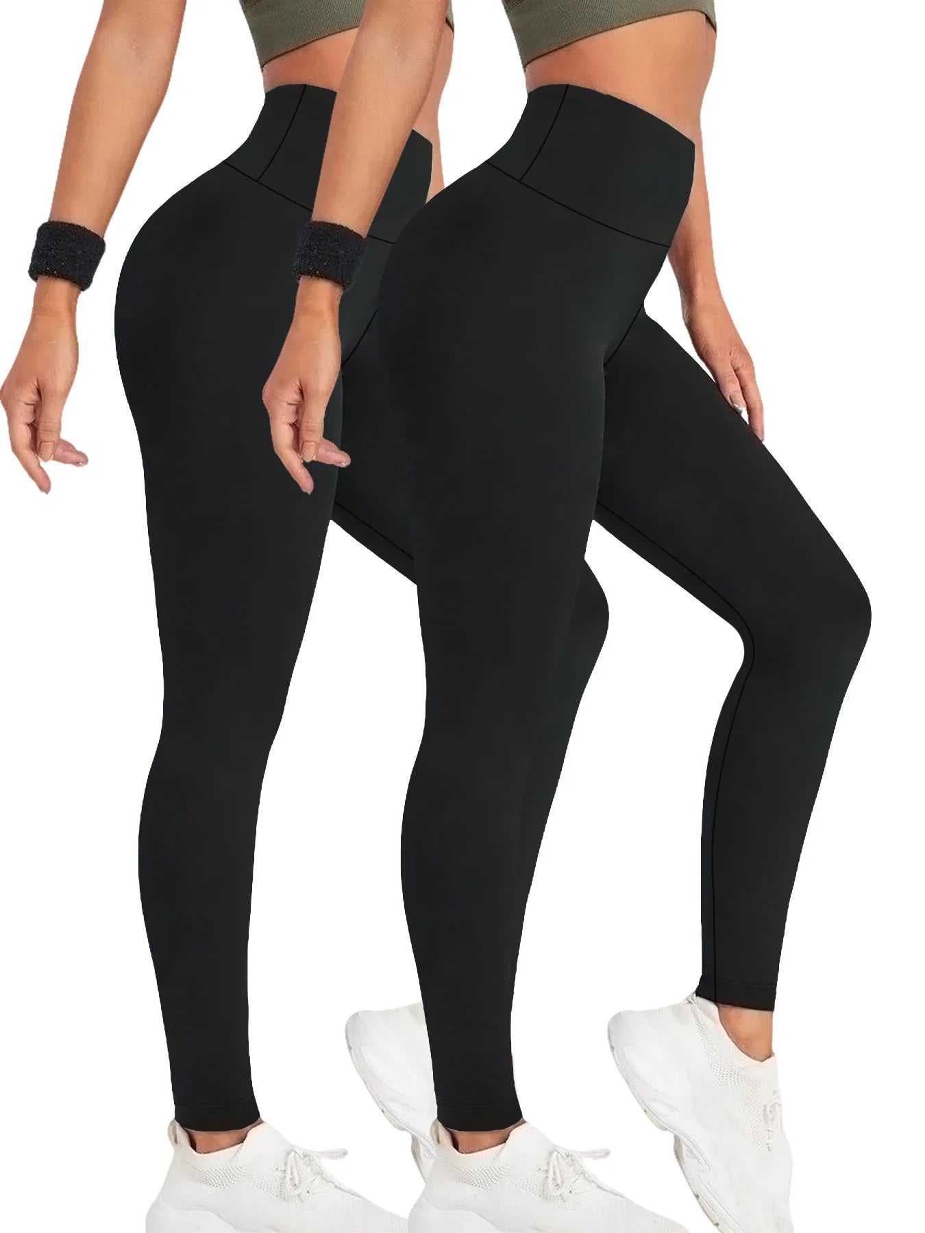 2 Pack Women's Super Soft Leggings High Waisted Tummy Control No See