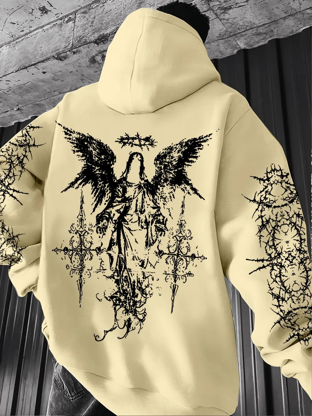 Gothic Style Angel Print Hoodies Men Women Outdoor Street Casual Sport Trend Hip-hop Couple Long-sleeve Autumn Winter Sweatshirt - ALMASTRONG