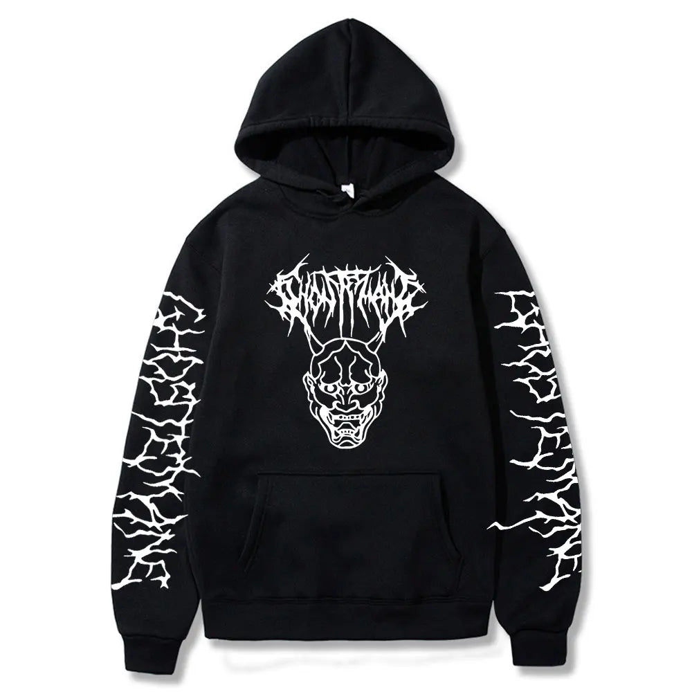 Ghostemane Double Sided Print Hoodie Men's Fashion Hip Hop Metal Rock Hoodies Gothic Oversized Sweatshirt Tracksuit Streetwear - ALMASTRONG