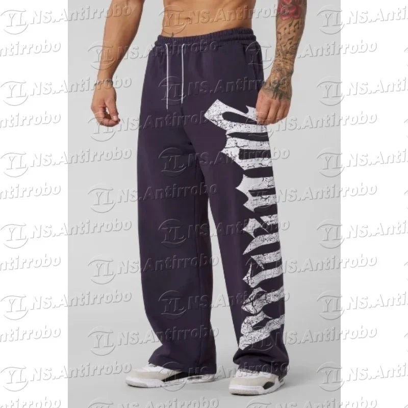 ALMASTRONG Men’s Wide-Leg Sweatpants – Oversized Casual Joggers for Fitness & Streetwear