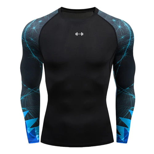 Gym Compression Dry Fit Men's Long Sleeves Fitness T-shirt Spring And