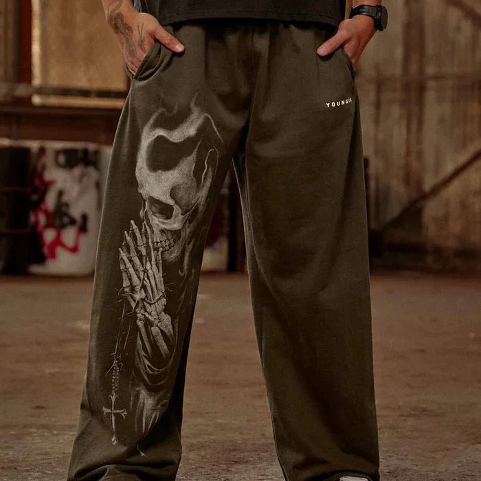 Fashion brand printed high street casual pants jogging sports casual fashion sports street sports retro pants new hot sale - ALMASTRONG