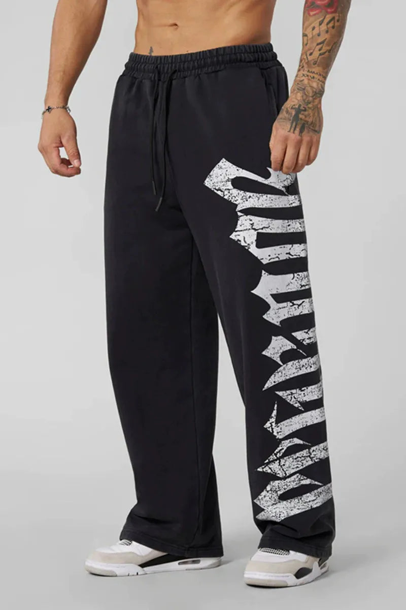 ALMASTRONG Men’s Anime Jogger Sweatpants – Wide-Leg Hip-Hop Street Style