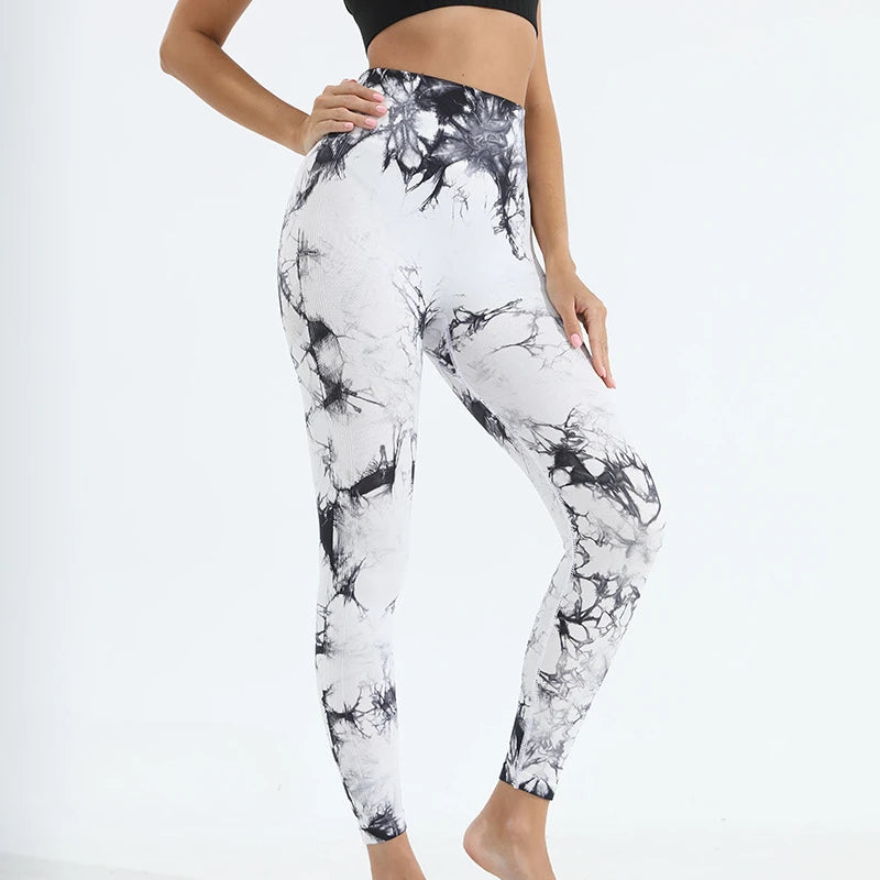 Women’s Tie-Dye Seamless Gym Leggings – Push Up Booty Pants