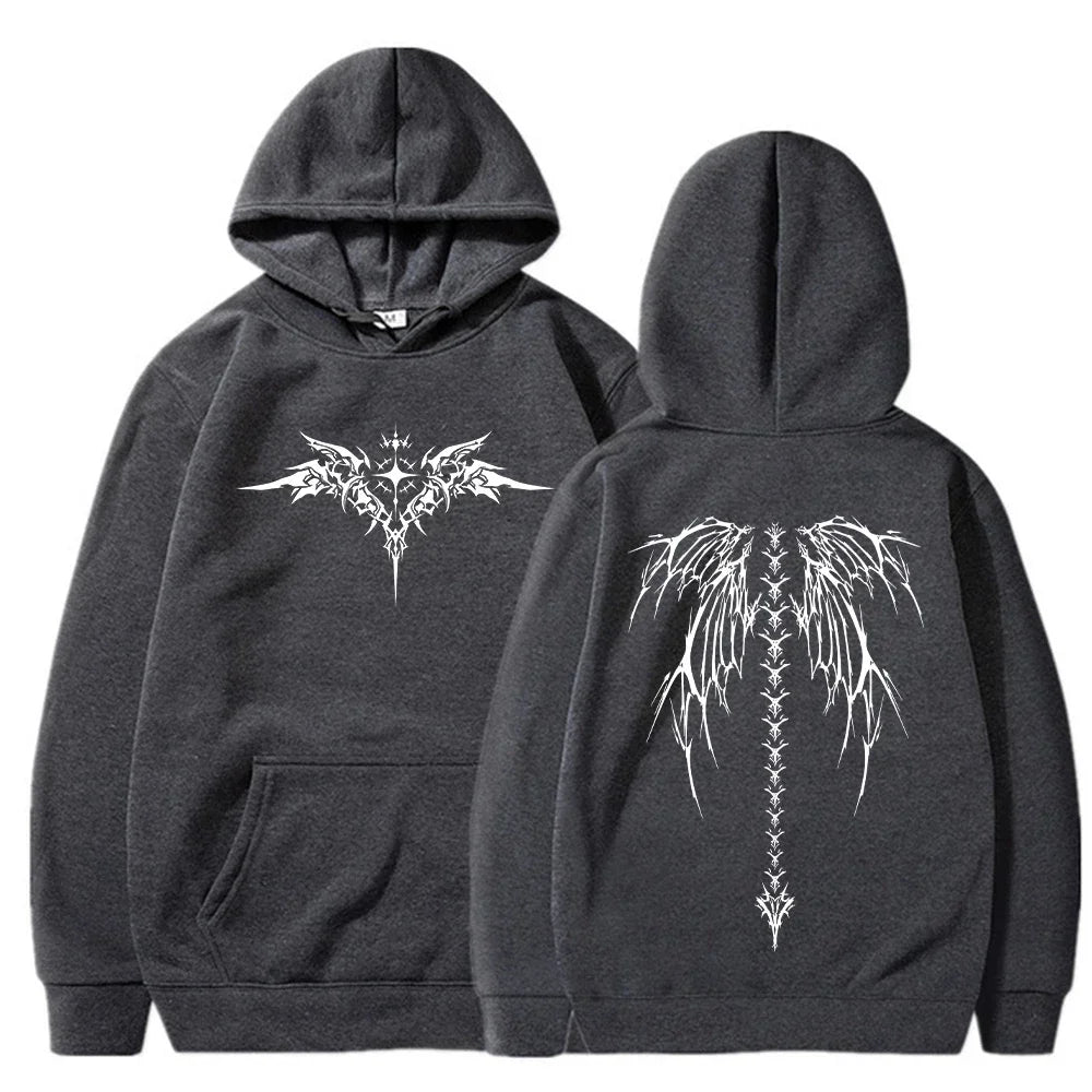 Men’s Wing Print Hoodie – Fashionable Long Sleeve