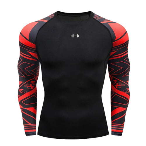 Gym Compression Dry Fit Men's Long Sleeves Fitness T-shirt Spring And