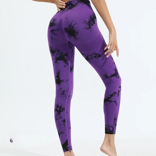 Women’s Tie-Dye Seamless Gym Leggings – Push Up Booty Pants