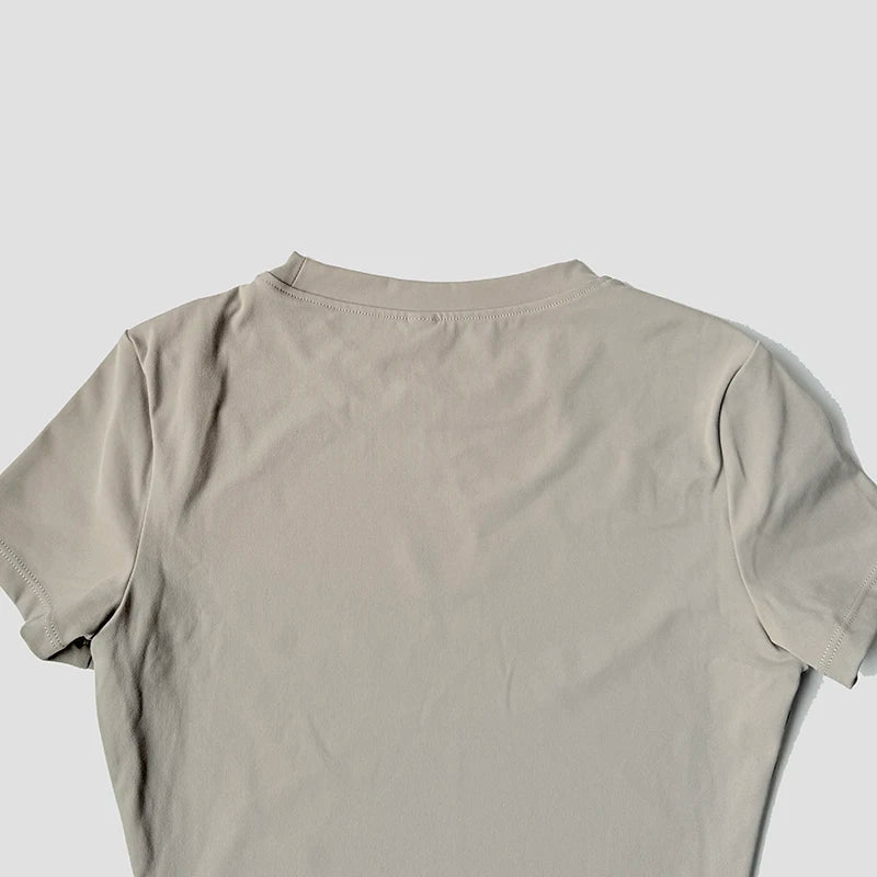 Quick-Drying Gym Leggings Set Sport Suit Short Sleeve Breathable