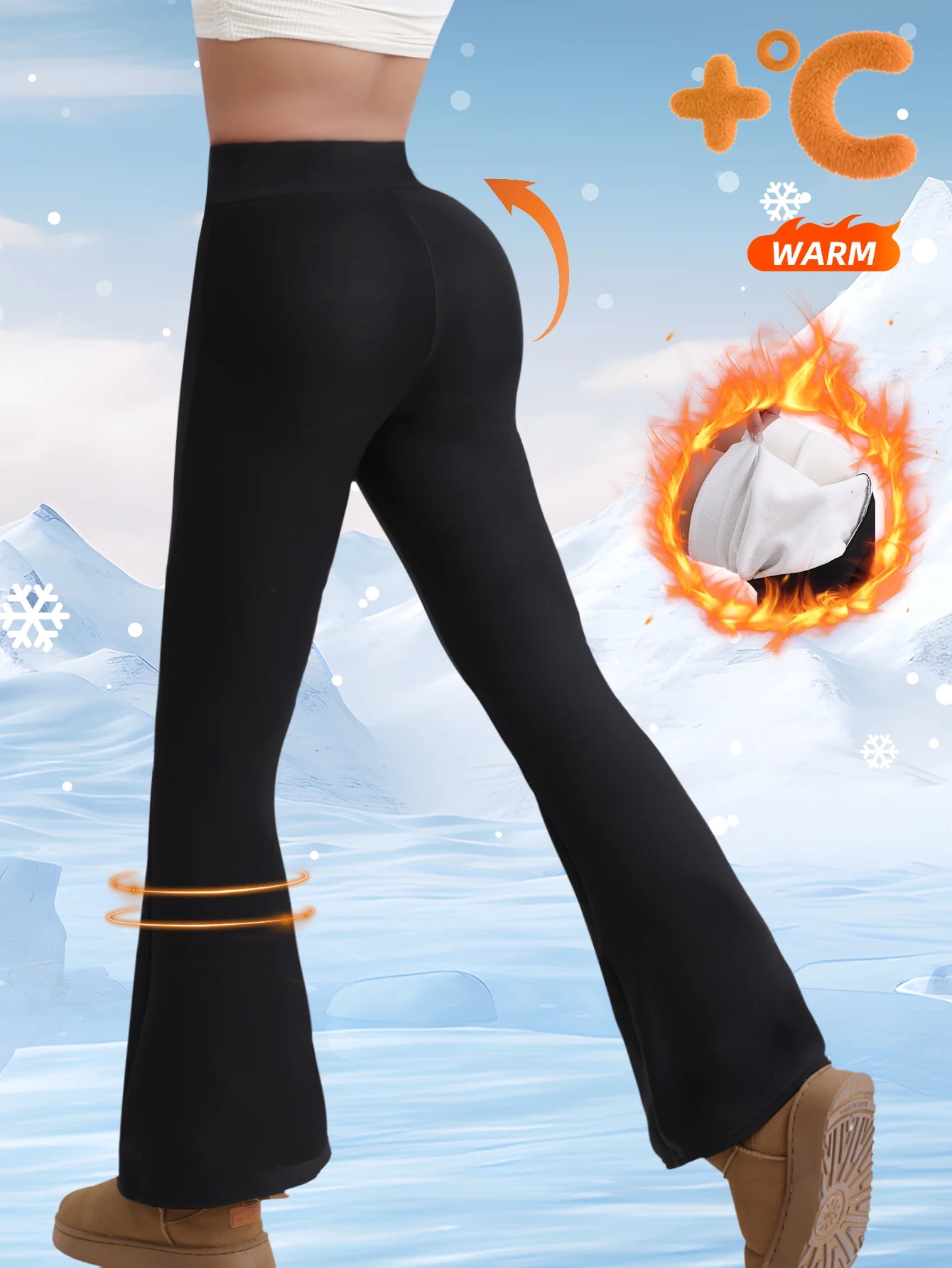 Fleece lined pants, women's yoga pants, women's thermal pants, high