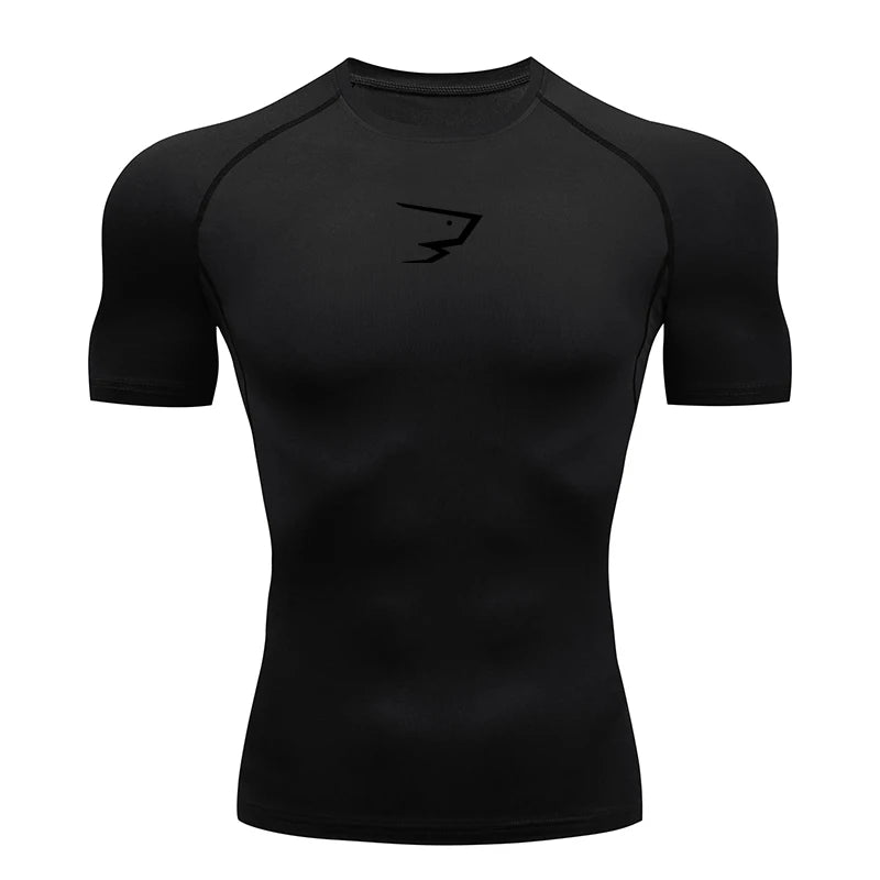 Men Running Compression T-shirt Short Sleeve Sport Tees Gym Fitness Sportshirts Male Jogging Tracksuit Homme Athletic Shirt Tops - ALMASTRONG