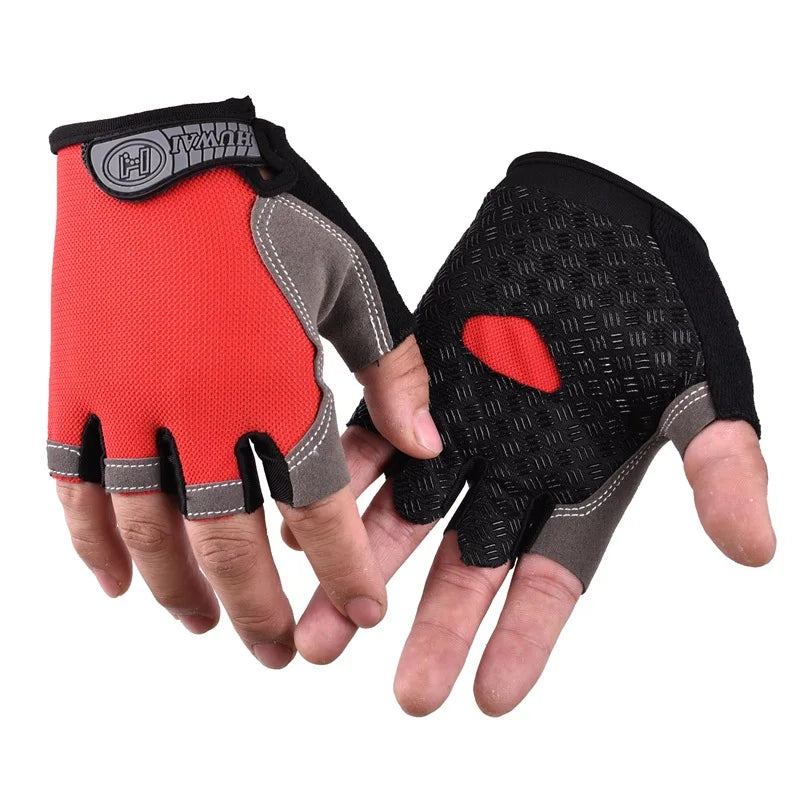 Cycling Gloves Anti Slip Shock Breathable Half Fingerless Gloves Bike