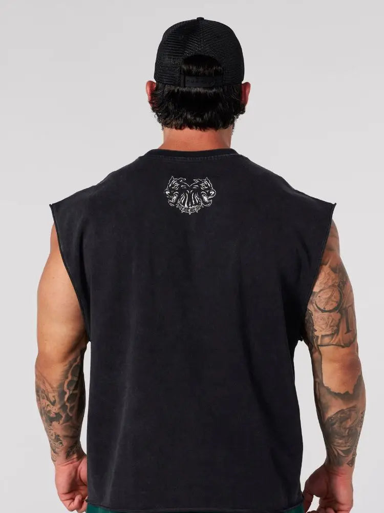 ALMASTRONG Men’s Oversized Sleeveless Top – Cotton Gym Training Waistcoat