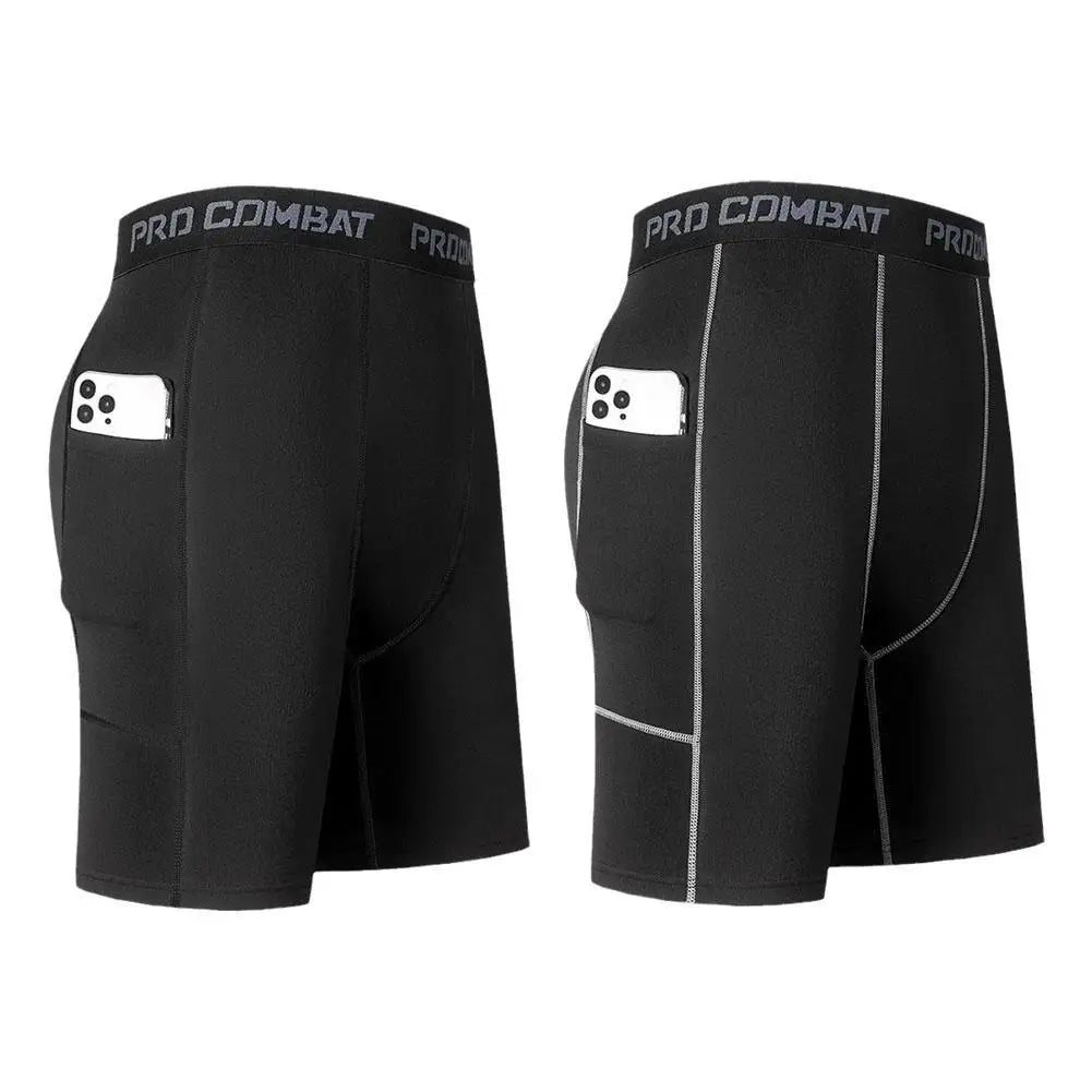 High Performance Men's Compression Short Pants With Pocket Elastic