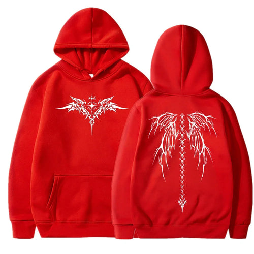 Men’s Wing Print Hoodie – Fashionable Long Sleeve