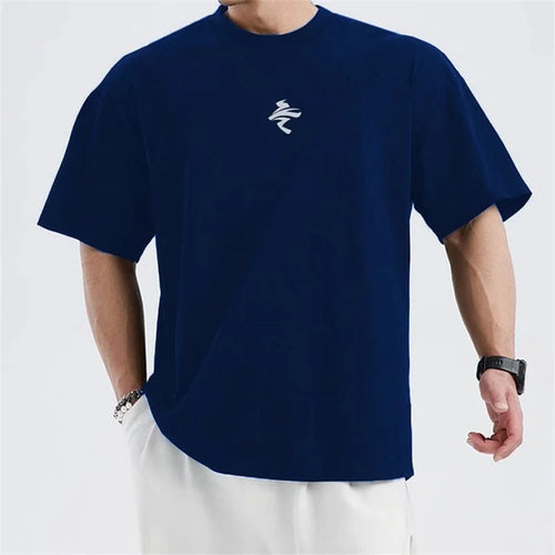 men Loose oversized short sleeved T-shirt men summer mesh sports