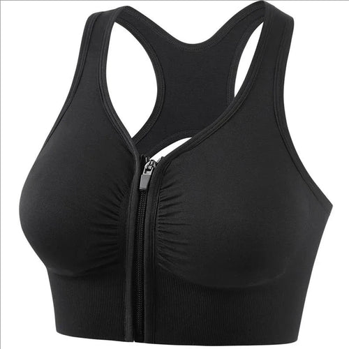 Women’s Front Zipper Sports Bra – Fitness Top