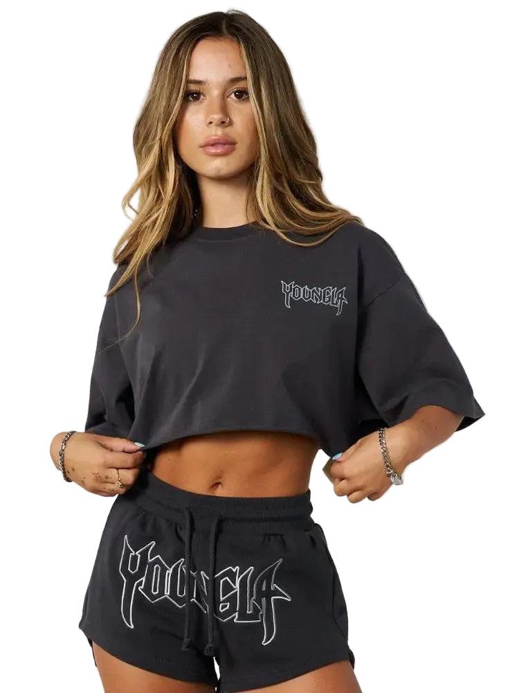 ALMASTRONG Women’s Cotton Crop Top – Short Sleeve Casual Loose T-Shirt - ALMASTRONG
