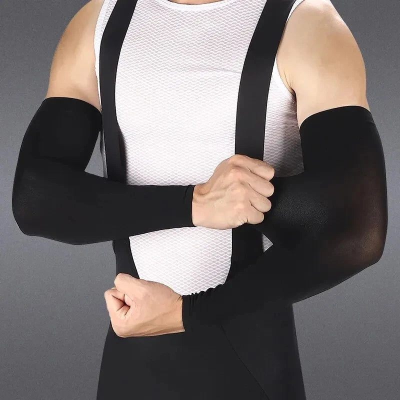 Ice Silk Sports Arm Sleeves Cycling Sun UV Protection Outdoor Travel