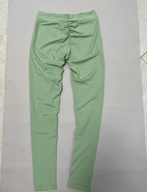 Women V Back Sports Yoga Leggings High Waist Scrunch Gym Sports