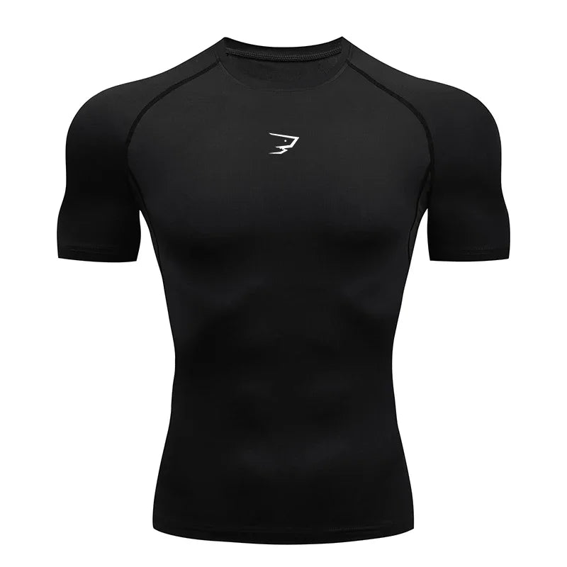 Men Running Compression T-shirt Short Sleeve Sport Tees Gym Fitness Sportshirts Male Jogging Tracksuit Homme Athletic Shirt Tops - ALMASTRONG