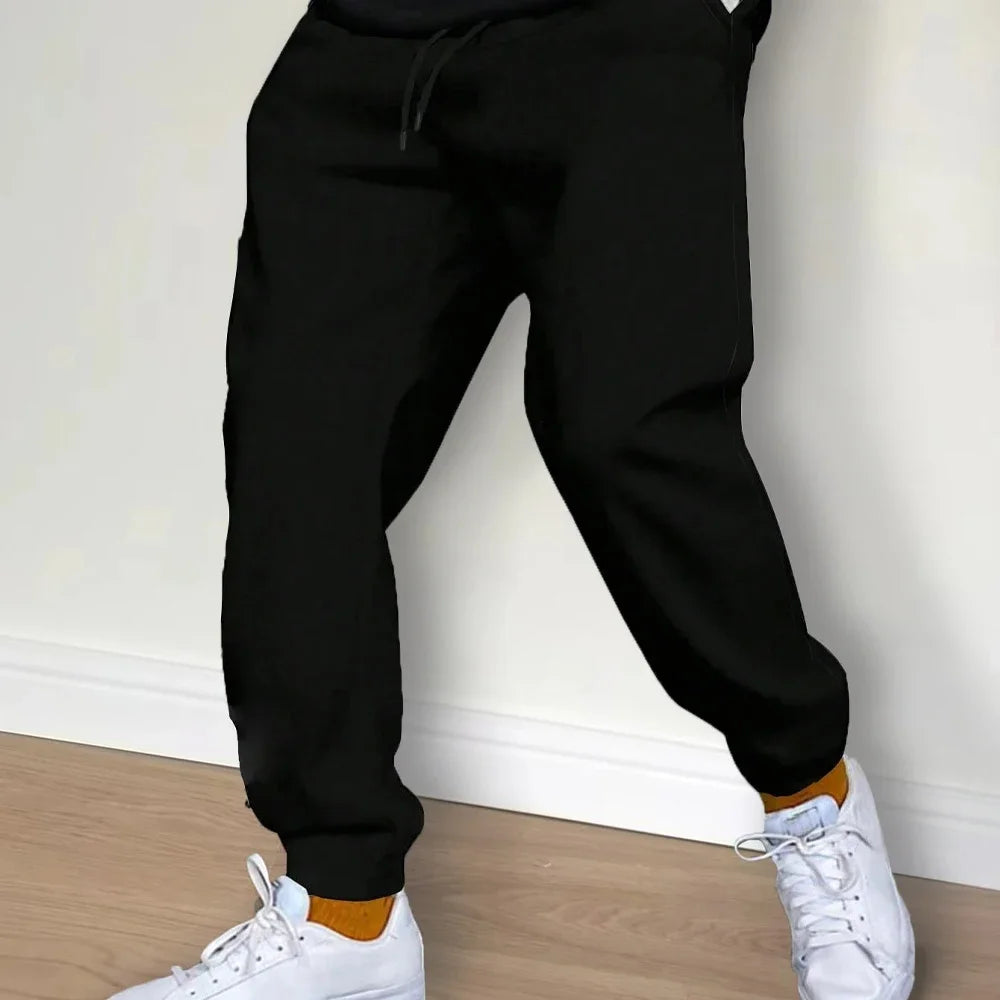 Mens Casual Pants Autumn Winter Fleece Sweatpants Men Running Jogger