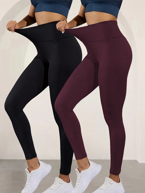2 Pack Women's Super Soft Leggings High Waisted Tummy Control No See