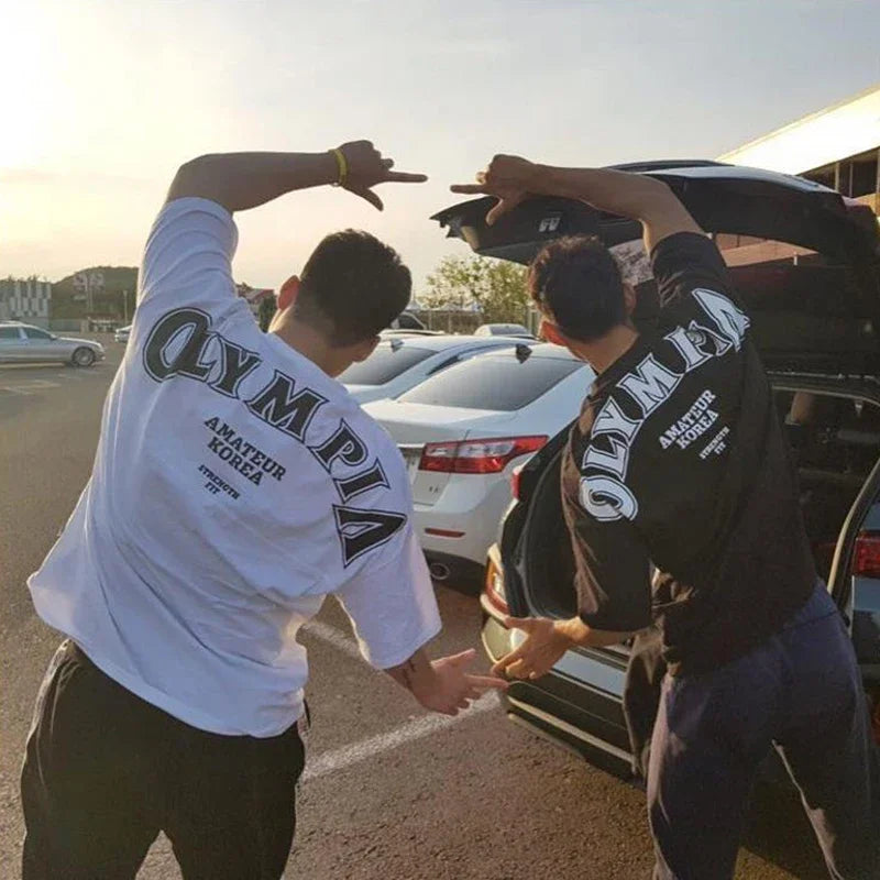 NEW Cotton Gym Shirt Sports T Shirt Men Short Sleeve Running T Shirt