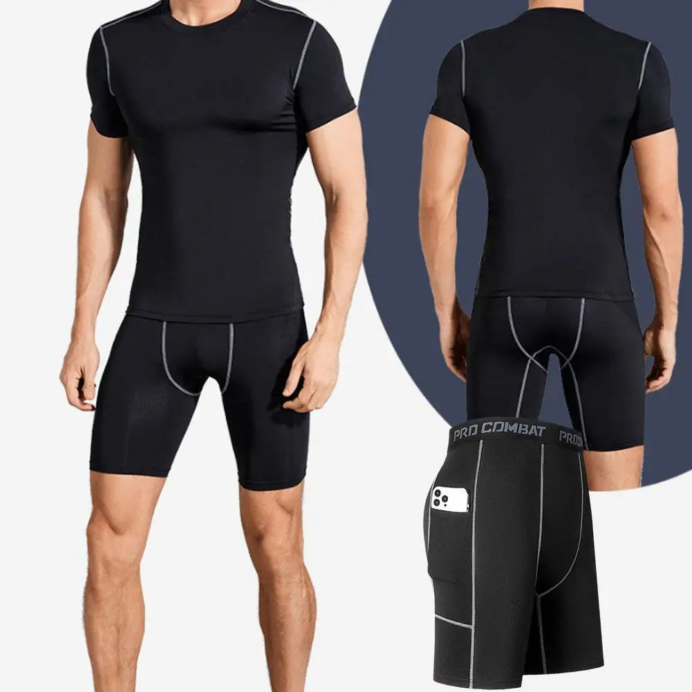 High Performance Men's Compression Short Pants With Pocket Elastic