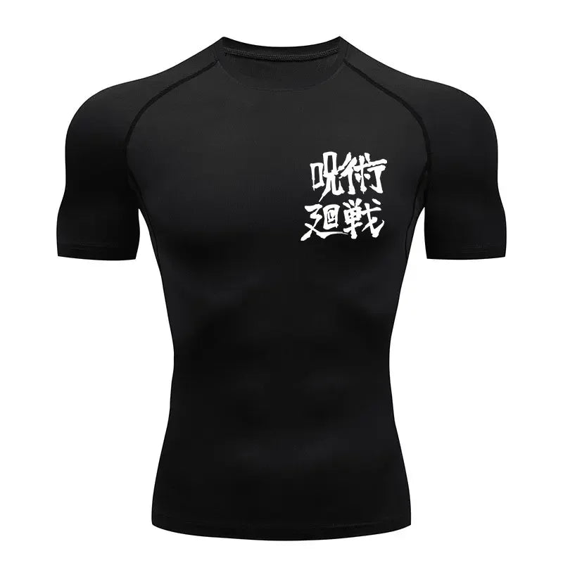 Anime Jujutsu Kaisen Compression Shirt Men Fitness Gym Sport Running T-Shirt Rashgard Tops Tee Quick Dry Short Sleeve T-Shirt - ALMASTRONG