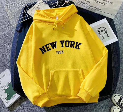Women’s Gym Hoodie – New York Letter Sweatshirt