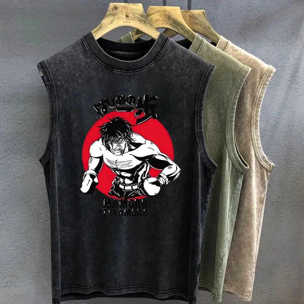 Men's Tank Top Anime Hajime No Ippo Graphic T-shirt Print Oversized