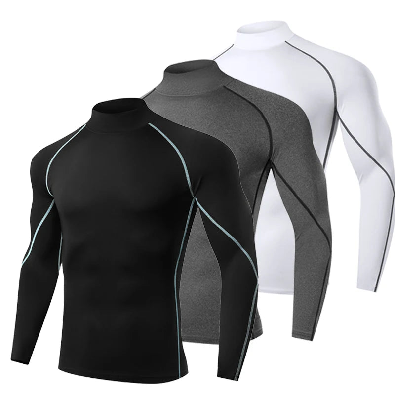 Men Running T shirt Quick Dry Bodybuilding Sport Shirt Long Sleeve
