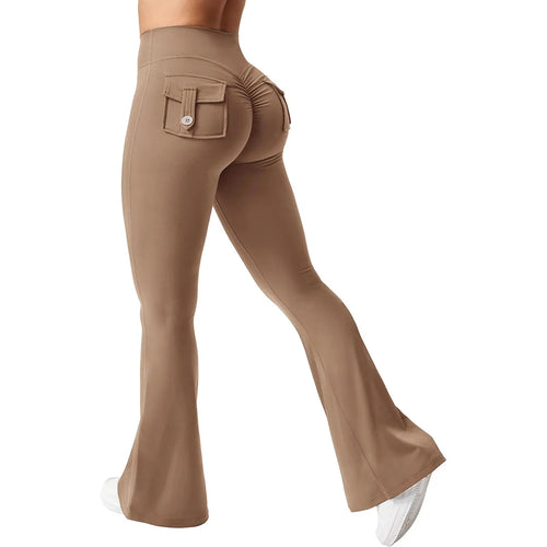 Fitness Yoga Leggings for Women Pocket Scrunched Gym Leggings High