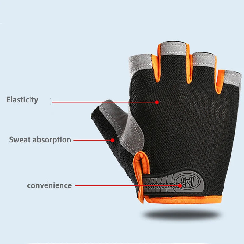 Cycling Gloves Anti Slip Shock Breathable Half Fingerless Gloves Bike