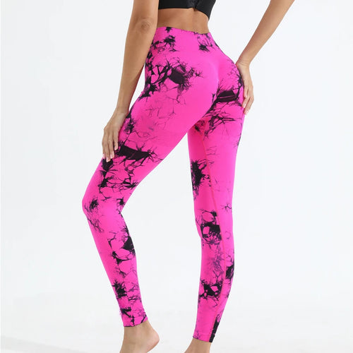Women’s Tie-Dye Seamless Gym Leggings – Push Up Booty Pants