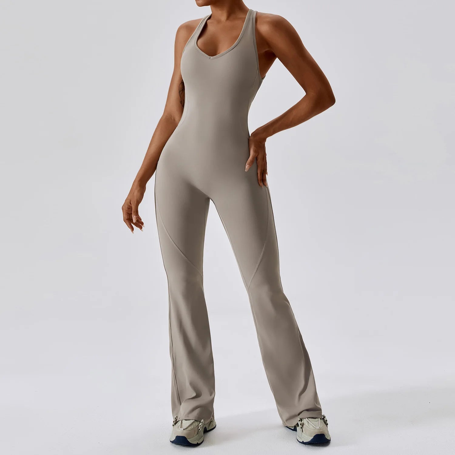 ALMASTRONG women's sports jumpsuit for gym and yoga, stretchy fitness romper with a comfortable fit for active training and workouts.