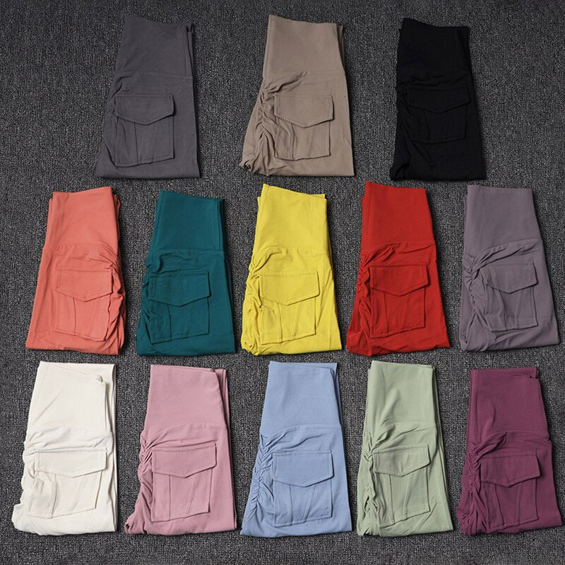 Women's Gym Leggings Pocket Yoga Pants Sexy Naked Feeling Fitness