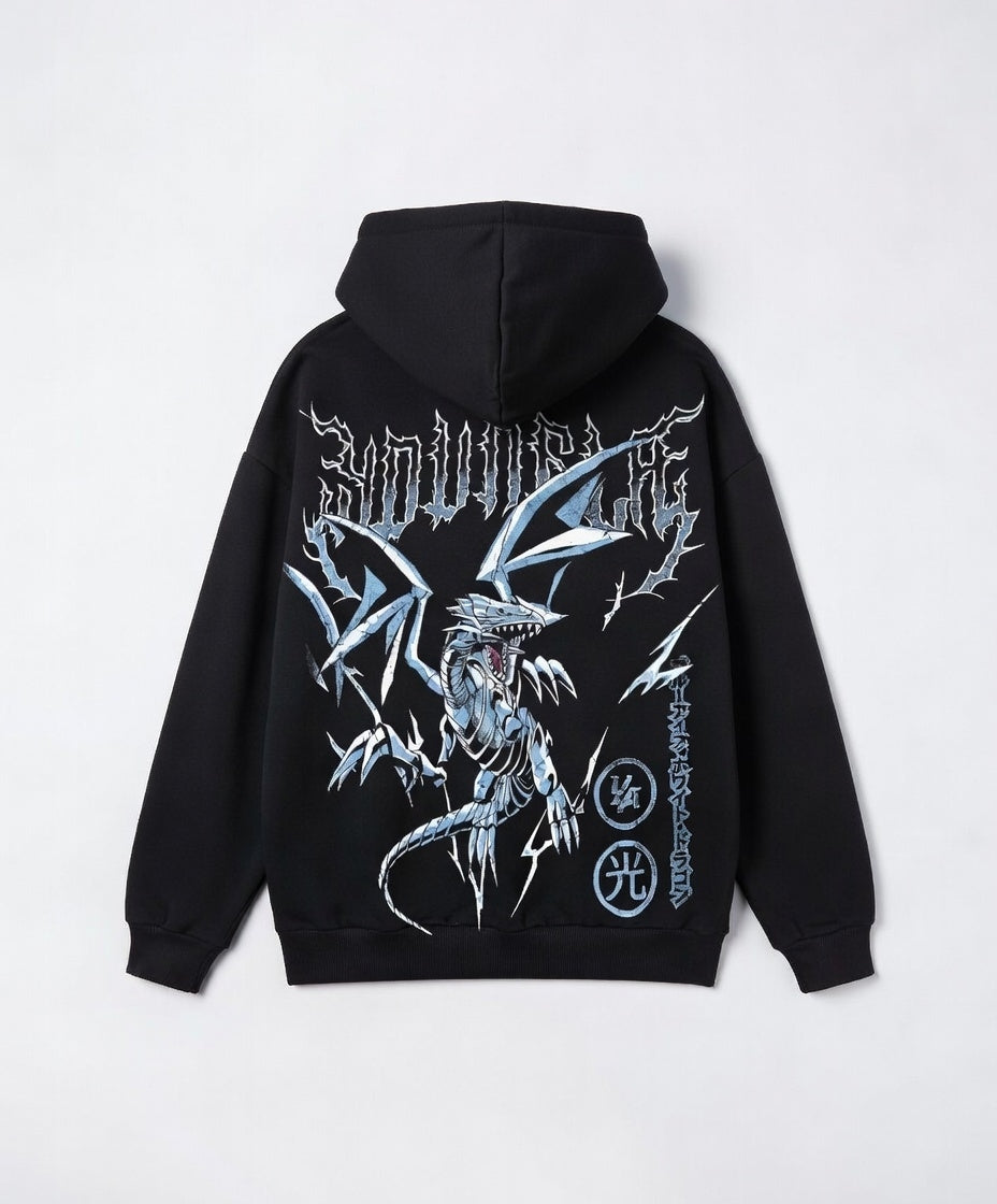 Men’s Anime Dragon Graphic Hoodie — Oversized Streetwear Pullover Sweatshirt - ALMASTRONG